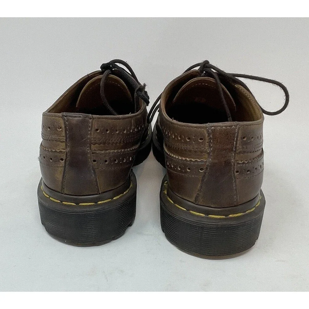 Dr Martens Brown Leather Wingtip 3989 Oxford Brogue Shoes Mens Sz 6 Women’s Sz 7